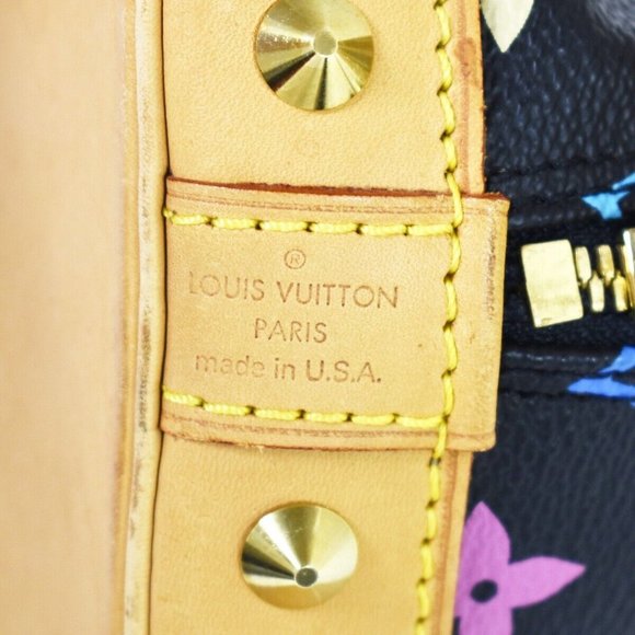 LOUIS VUITTON Logo Alma Hand Bag Monogram Multi Leather Black - Picture 8 of 16